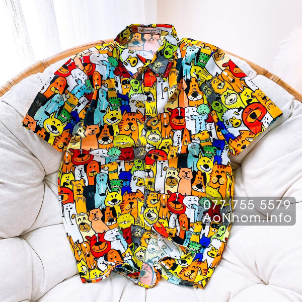 [Hàng Đặt May] Áo Sơ Mi Hoạt Hình - Gia �...