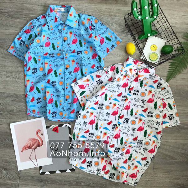 [Hàng Đặt May] Áo Sơ Mi Hoạt Hình - Hạc...