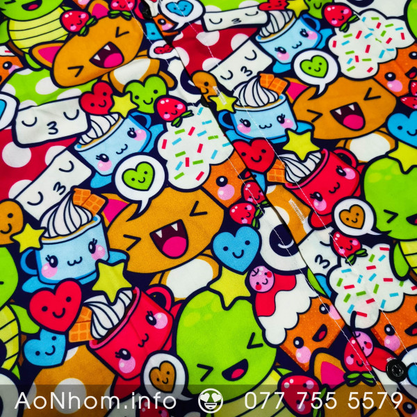 [Hàng Đặt May] Áo Sơ Mi Hoạt Hình - Kawaii - Áo Đôi Nhóm Lớp Team Building