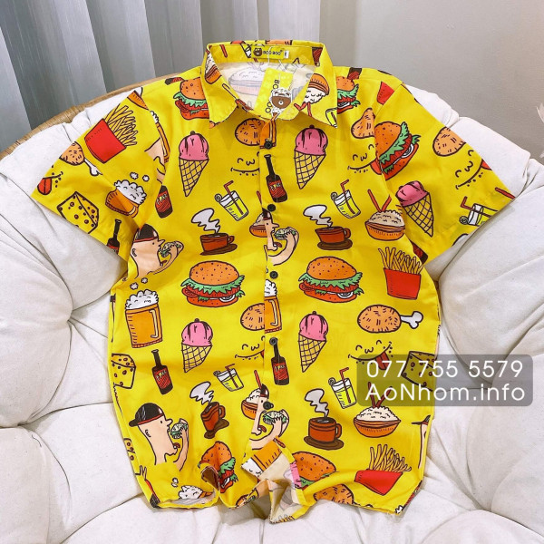 Áo Sơ Mi Hoạt Hình - Fastfood Vàng - Áo Đ�...