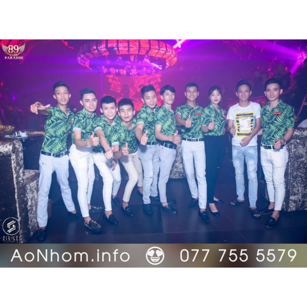 [Hàng Đặt May] Áo Sơ Mi Hoạt Hình - Lá Trúc - Áo Đôi Nhóm Lớp Team Building