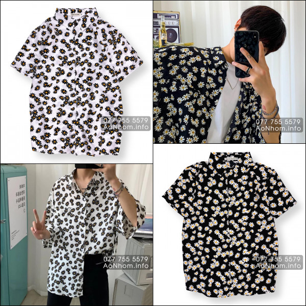 Áo Sơ Mi Đi Biển - Bông Hoa Cúc Nhỏ - Ch�...