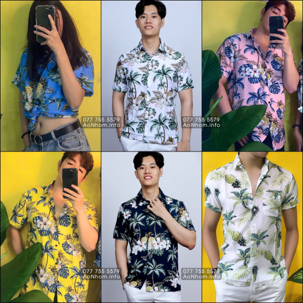 Áo Sơ Mi Đi Biển - Trái Thơm Dứa Cây D�...